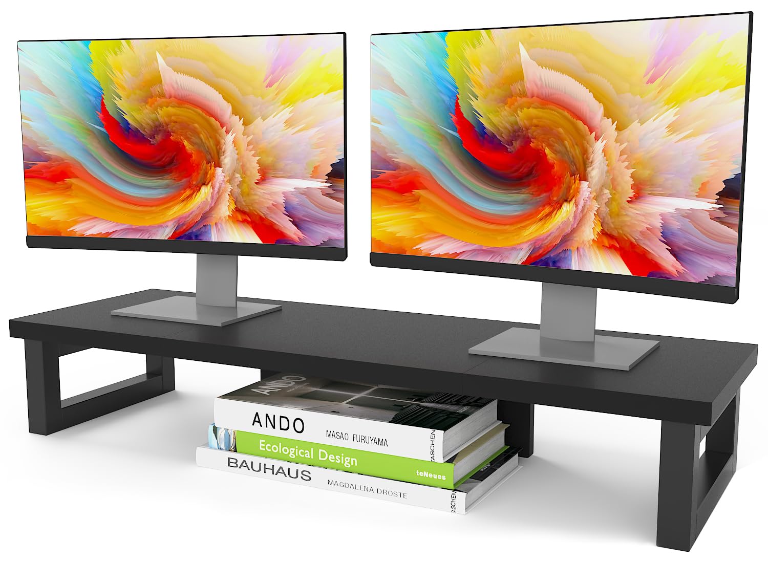 pcセンモン518　HP07WS 2台 Amazon.com: WESTREE Dual Monitor Stand Riser, Wood and Steel